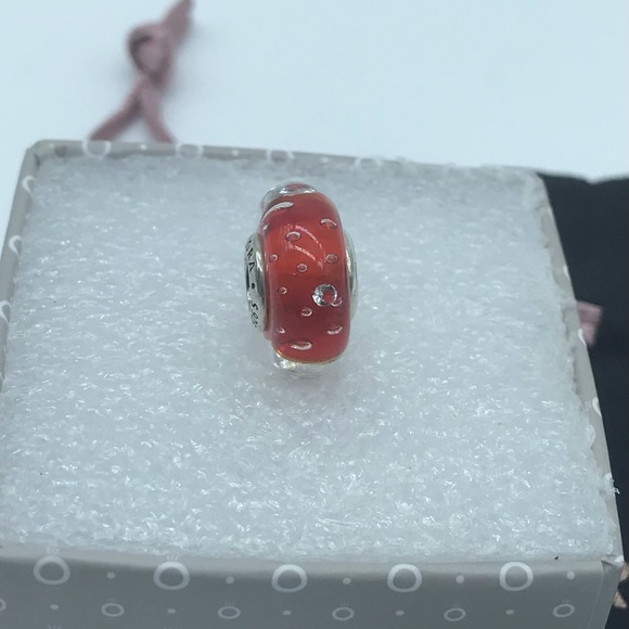 Pandora Red Effervescence Murano Glass Charm M3 - Picture 4 of 5